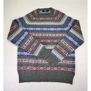 J Crew‎ Men's Large 100% Lambs Wool Sweater Fisherman LodgeWear Skiing Outdoors